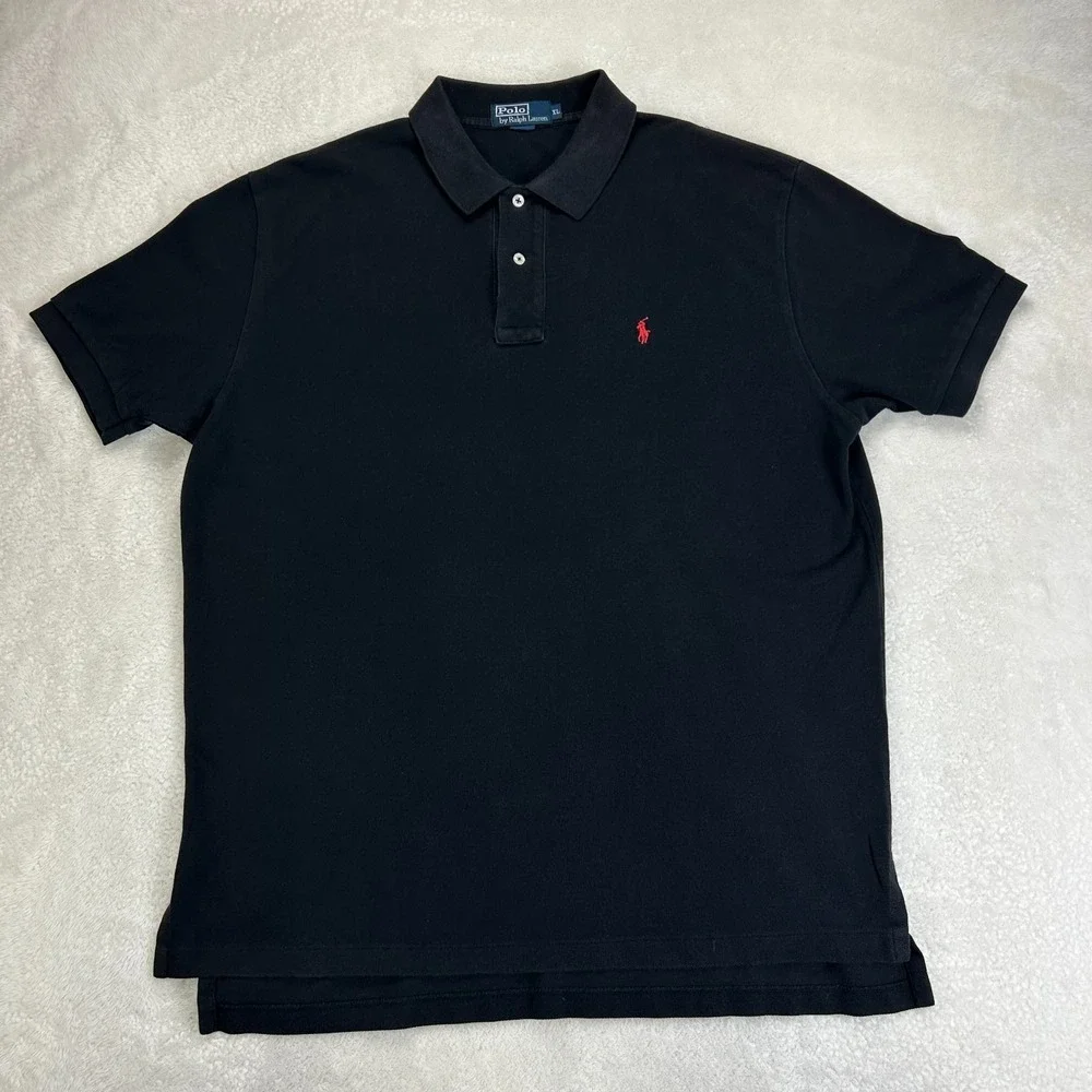 Polo Ralph Lauren Polo Shirt Mens XL Black Short Sleeve Pony Logo Golf Preppy